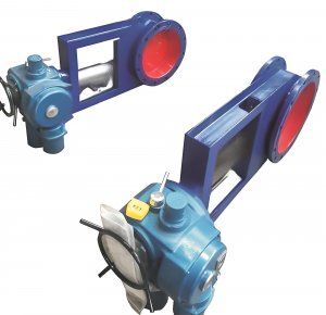 圓形電動調節(jié)插板閥DN300，國產電動插板